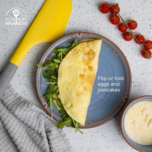 Fox Run Flip & Fold Silicone Quesadilla and Omelet Spatula, 14" Yellow Omelette Turner, Safe For Non-Stick - size: 2.75” x 13.75” x 1”