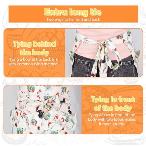 12 Deep Pockets Egg Apron, Chicken Egg Collecting Apron, Egg Holding Apron, Duck Goose Egg Gathering Apron for Housewife - color: Cartoon Style