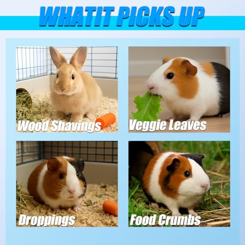 Guinea Pig Vacuum Cleaner Cage,Guinea Pig cage Cleaner,Rabbit Poop Vacuum | Handheld Vacuum for Lightweight Cleanup of Guinea Pig, Rabbit, Hamster, Chinchilla, Reptile, Bird（Black） - color: Black