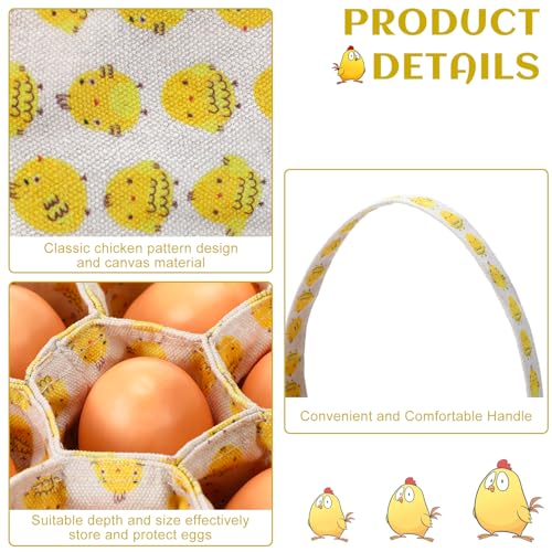 2 Pieces Egg Basket Mini Egg Collecting Bags Gathering Basket with 7 Pouches for Farmhouse Chicken Hen Duck Goose Housewife Garden Transporting Storage, 8 x 2.6 Inch(Pretty) - color: Pretty