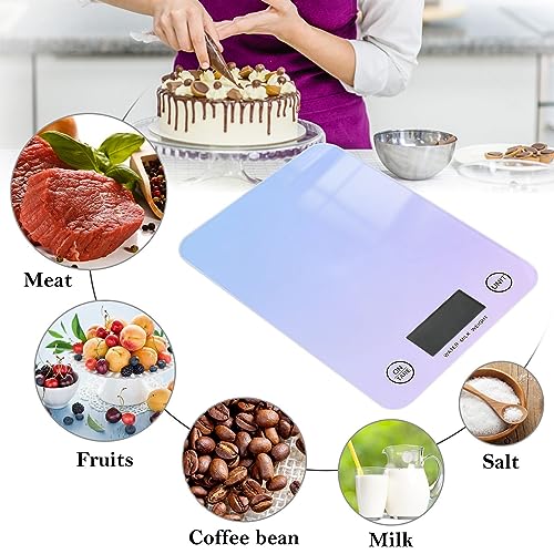 Food Scale Kitchen Scale Food Scales Digital Weight Grams and Ounces Small Electronic Food Scale for Baking Cooking Gradient Purple - color: Gradient Purple
