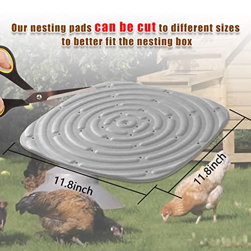 Chicken Nesting Box Pads, Washable Nesting Pads for Chicken Coop Bedding Nest Box Liners Reusable Nesting Pads for Laying Eggs Chicken Coop Accessories Grey 12''x12'' 6 Pictures Skimzy