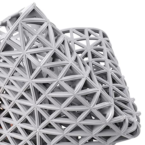 12 Pack Modular Interlocking Cushion 11.6" x 11.6" Rubber Mat Floor Tile Mats Drain Pool Patio Balcony Yard Pet Area Washer Pad(Gray) - size: gray