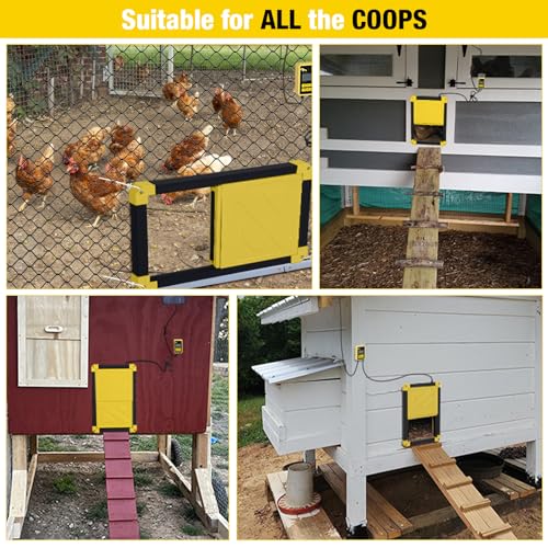 Aivituvin Automatic Chicken Coop Door, Solar-Powered with Heating & Anti-Pinch Function, All-Coop Compatible (Black)