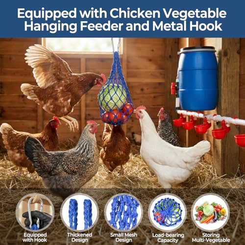 57 Pcs Automatic Chicken Waterer System Set, Chicken Watering System Kit with 8 Chicken Water Cups, Float Valve, Water System for Chickens Ducks Quail Poultry