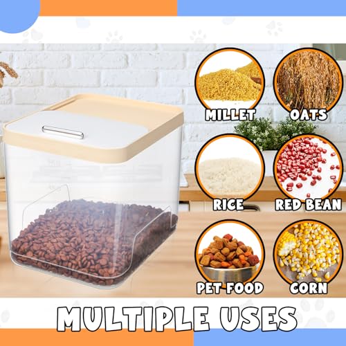 Teenyyou 2 Pack 30 Lbs Airtight Dog Food Storage Container with 2 Scoops, Clear Cat Food Container Storage Bin with Measuring for Dog Cat Bird Other Pet