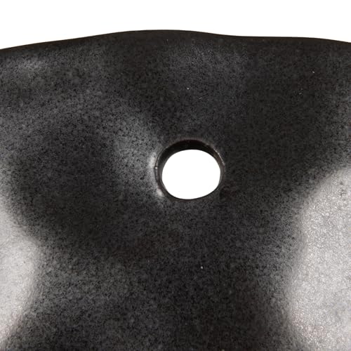 Creative Co-Op Set of 2 Black Reactive Glaze Stoneware Colanders - color: Black, size: Large/Small