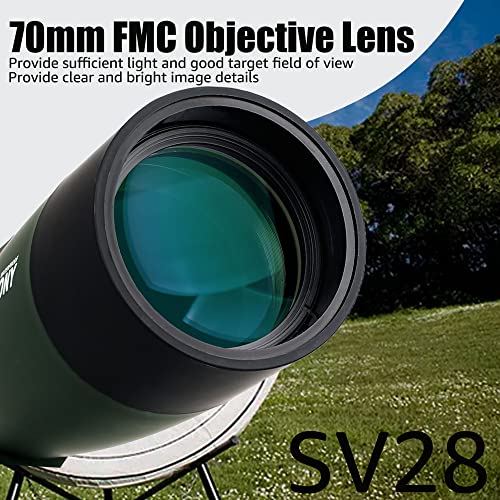 SVBONY SV28 Spotting Scope for Target Shooting with Upgrade Tripod Stable | 25-75x70mm Spotter Scope, Fold Down Eyecup/ Phone Adapter/ Carry Bag, Waterproof Beginner for Bird Watching Wildlife Viewing - style: 25-75x70 With Upgraded Tripod