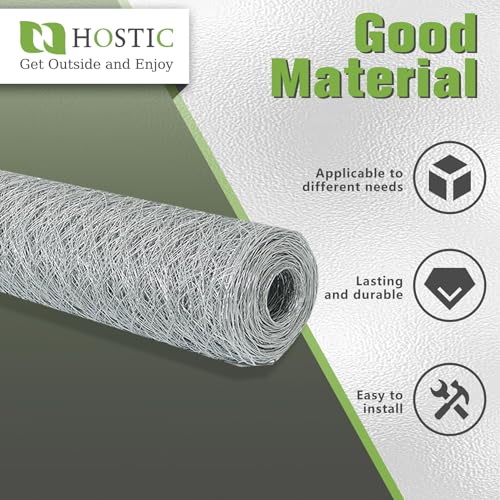 Chicken Wire Netting Galvanized Wire Mesh Hexagonal Fencing for Poultry Garden Fencing Barrier 6FTx50FT - size: 6FTx50FT