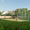 CHIKENCOOP 19.5x9.8x6.5ft Metal Chicken Coop, 3-Room Chicken Run with Cover | Three-room walk-in run with flat-center roof, waterproof UV-resistant PE cover, galvanized steel frame, and lockable door. - size: 238.0"L x 118.0"W x 79.0"H