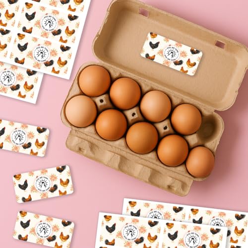 160 Pcs Farm Fresh Eggs Carton Labels, 4 x 2 Inch Rectangular Floral Printed Unwashed Eggs Labels Self-Adhesive Egg Packaging Stickers for Chicken Egg Box Container Farm Supplies - color: Country Style