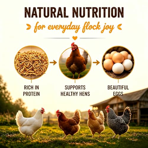 RANZ 10LB Dried Mealworms Bulk Bag for Chickens & Wild Birds, High Protein - size: 10 Pound (Pack of 1)