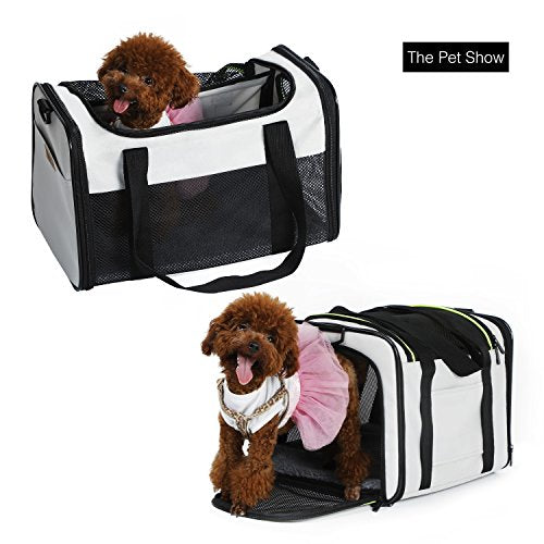 Cat Carrier - Portable Foldable Dog Pet Carrier, Soft-Sided Pet Bag up to 28 Lbs, Airline Approved Travel Puppy Carrier - color: Grey, size: 19.7"L x 12"W x 12"H