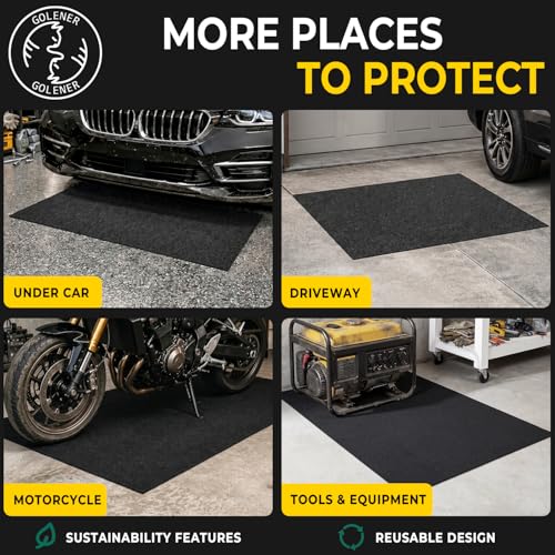Oil Spill Mat - Garage Floor Mat, Absorbent Oil Pad, Premium Maintenance Mat, Waterproof, Contain Liquid, Protect Garage Surface from Spill & Stain, Reusable, Washable, Durable, Black, 29”x36” - size: 2'5" x 3' (Rectangular)