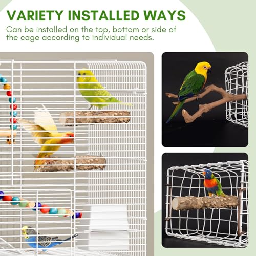 8pcs Brid Perch Bird Cage Accessories 2 Natural Grape Stick Paw Grinding Fork 6 Parrot Stand Bird Toys for Parakeets, Cockatiels, Conure, Budgies