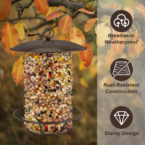 Cylinder Suet Cake Bird Feeder S-6-2 Seed Cake Bird Feeder Antique Copper Metal Feeders for Outdoor Garden Hanging Yard Decoration Wild Birdfeeding
