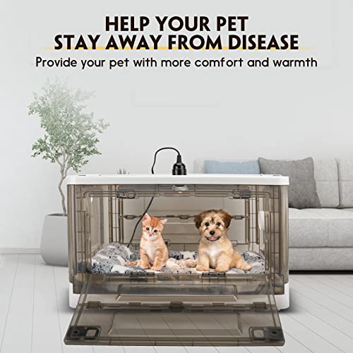 Puppy Incubator with Heating - Puppy Incubator,Fan Ventilation Circulation Design,Kitten Incubator,Incubator for Puppies with Puppy Heating Mat (85L) - size: 23.0"L x 17.0"W x 14.0"H