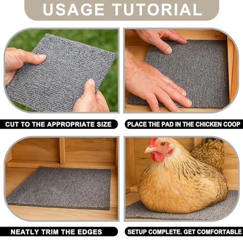Chicken Nesting Pads, 16 Pack Nesting Pads for Chicken Coop, 10×10 Inch Washable Laying Box Pads for Chickens Coop, Reusable Chicken Laying Mats(10” x 10”,16 Pack)