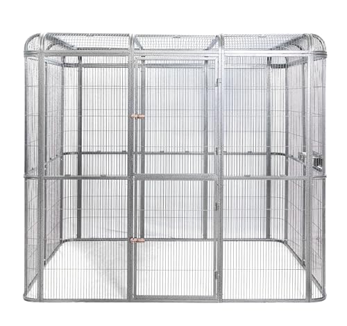 SENY Heavy Duty Walk-in Bird Aviary Cage, Metal, Expandable, 79x86x62 Inches, for Parrots, Macaws, Cockatoos, Reptiles, Dogs (Wire Size: 0.20", 86" L x 62" W x 79" H) - size: 86.0"L x 62.0"W x 79.0"H