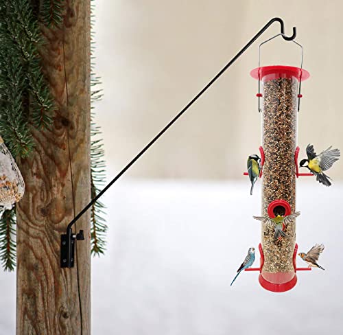 ERYTLLY Extended Reach Deck Hook Wall Pole Wall Mounted, Extensible and Adjustable 28 inch to 43 inch Bracket for Hanging Bird Feeder,Plants,Wind Chimes,Lanterns - size: Wall Pole - Adjustable Length - 1 Pack