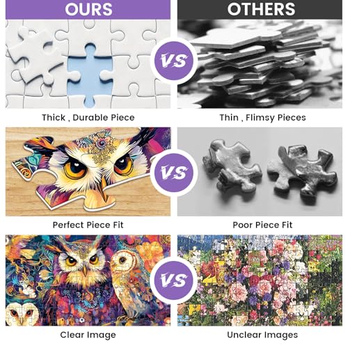 300 Pieces Owl Puzzle for Adults, Bird Puzzle Challenging Game Gift | 300 Pieces Recycled Cardboard Jigsaw Puzzles for Adults, Home Decor Gift Toy for Teens Kids Seniors 20.5×15 in - style: Owls