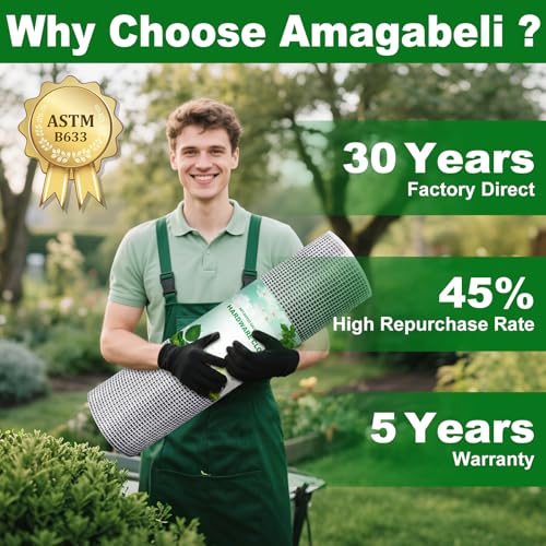 Amagabeli Hardware Cloth 1/4 inch 12 in x 20 ft Galvanized After Welding 23 Gauge Square Chicken Wire Fence Mesh Roll Garden Plant Supports Poultry Netting Cage Snake Rabbit Gopher DIY Craft - size: 1/4" 12"x20'