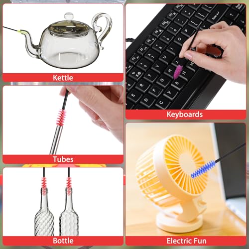 12Pcs Hummingbird Feeder Cleaning Brush, Mini Nylon Tube Brush Set Small Hummingbird Feeder Cleaner Brushes for Bottles Tubes Jars Bird Feeders