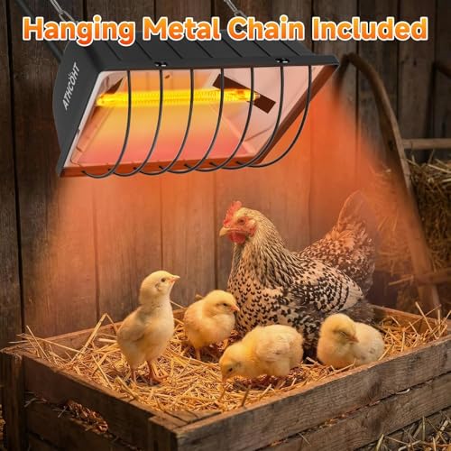 300W Heat Lamp for Chickens Brooder Heater 2PCS Chicken Coop Heater Upgraded 12000H Carbon Fiber Bulbs Adjustable 2 Mode Temp Safe Fire Proof Chicken Heating Plate UL-Certified for Poultry Duck Quail - size: Small(1 Frame + 2 Tubes)