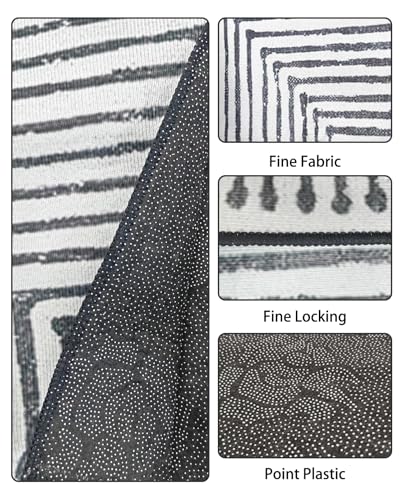 BNOSDM 79"" X 55"" Washable Bunny Cage Liners Large Rug for Rabbits Large Non Slip Pad for Bunnies Resuable Rabbit Liner for Chinchillas Cats Guinea Pigs Ferrets Dogs, Grey+black - size: 79" X 55"