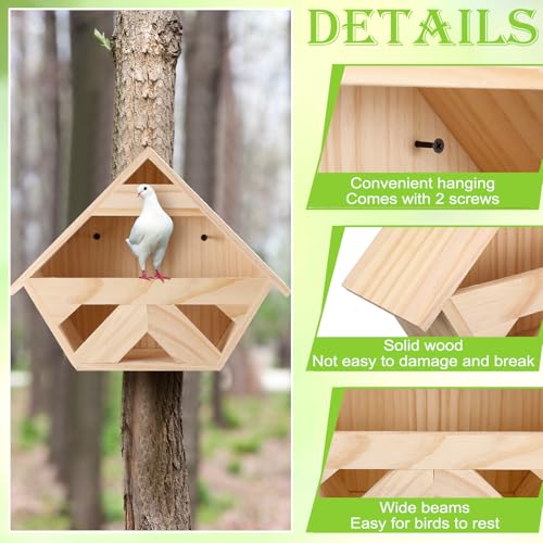 Weysat Cedar Dove Nesting Box Solid Wood Mourning Dove Nest Box for Outside Pigeon Finches and Wild Birds Roosting and Nesting Platform Birdhouse Outdoor DIY Garden Decoration