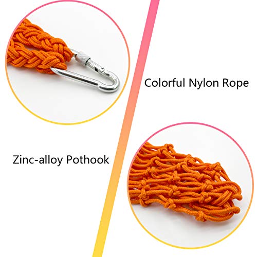 Chicken Vegetable String Bag Poultry Fruit Holder Chicken Cabbage Feeder Treat Feeding Tool with Hook for Hens Chicken Coop Toy for Hen Goose Duck - color: Green Orange