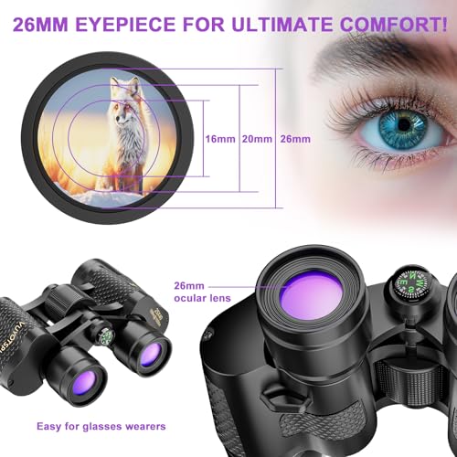 25x40 Binoculars for Adults High Powered with Compass, Compact HD Waterproof Binoculars for Bird Watching, Hunting, Concerts, Travel & Outdoor Adventures