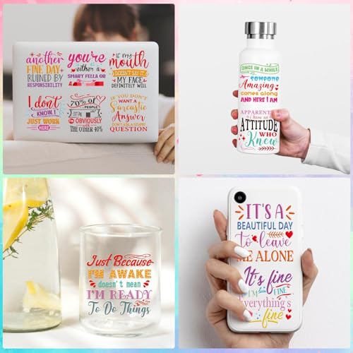 Rngmsi 20 Sheets Funny Sarcastic UV DTF Cup Wrap, Cold UV DTF Stickers | Humorous UVDTF Decals, for 16 oz Glass Cups Tumblers Mugs, Waterproof Rub on Cup Wraps, DIY Crafts, 3.1x3.1 in - style: Sarcastic