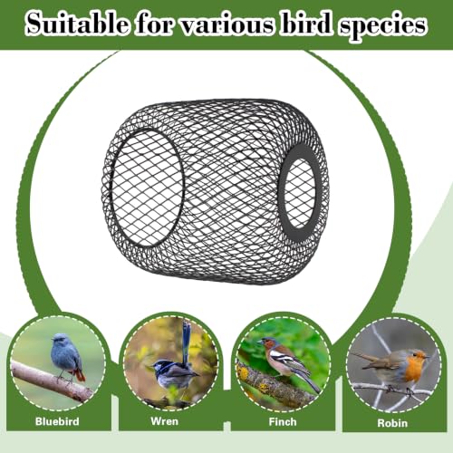 Bluebird House Protector Guards, Iron Wire Mesh Birdhouse Entrance Protector for Keeping Out Predators, Protects Eastern Bluebird and Babies (Round)