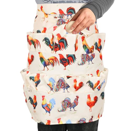 12 Deep Pockets Egg Apron, Chicken Egg Collecting Apron, Egg Holding Apron, Duck Goose Egg Gathering Apron for Housewife - color: Realist Style