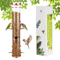 1PK Metal Wild Bird Feeder,Squirrel Proof Bird Feeders for Outside,Hanging 6 Port Tube Bird Feeder,Finch Bird Feeder for Attracting Birds in Your Lawn, Garden, Balcony-Antique Copper - color: Antique Copper