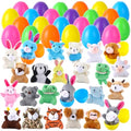 24 pcs Easter Eggs Filled with Mini Plush Animals Toy | for Easter Basket Stuffers Fillers, Eggs Hunt, Party Favor - size: 24PCS