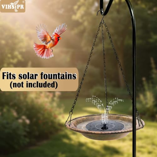 Hanging Bird Bath & Feeder Bowl, 12 in, Antique Bronze Look | Weather-Resistant PP, Backyard Garden Decor - color: Bronze