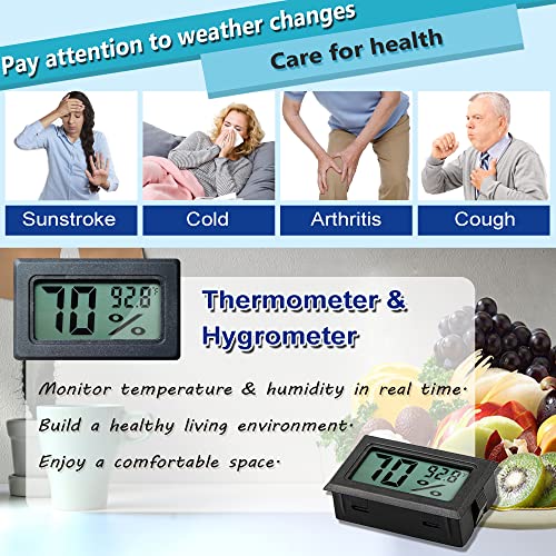 Humidity Gauge,Newlight66 Digital Hygrometer Indoor Outdoor Hygrometer Thermometer for Home Car Greenhouse（12 Pack
