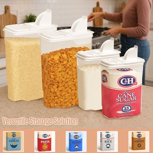 Buddeez Bag In All Purpose Food 4 Piece Dispenser Set - Includes 2 x 8 Quart and 2 x 3.5 Quart Containers - Pet and Pantry Storage