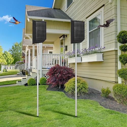 Yaocom 2 Pack 15 ft Telescoping Purple Martin Bird House Bat House Pole with Ground Socket for Outdoor