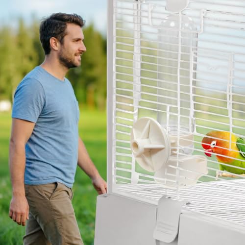 Automatic Pet Bird Water Feeder, Bird Water Dispenser for Cage, Bird Cage Suspended Automatic Water Dispenser, Bird Feeders for Parakeet Budgie Cockatiel Lovebirds Canary Finch (150ml) - size: 150ml