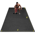 Large Exercise Mat, 8' x 6'/8' x 4'/6' x 4' Extra Durable Workout Mats for Home Gym Flooring, High-Density Gym Mats Cardio Mat for Jump Rope, MMA, Stretch, HIIT, Shoe-Friendly, Non-Slip, Non-Toxic - size: 6mm