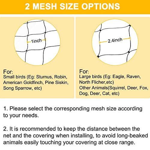 BSTPCOO Bird Netting, 50'x50' with 1" Square Mesh, Hawk Net for Chicken Run | Garden Nettings for Chicken Coop Roof, Poultry Netting Heavy Duty Nylon Net Aviary Nettings Deer Fence - size: 50'×50'-1''