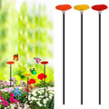 Daifunli 3 Pcs Garden Flower Cups Butterfly Watering Station Set Bee and Butterfly Feeders Bird Bath Bowl with Metal Stake for Poppy Lawn Outdoor Garden Yard Patio Decor(Classic)