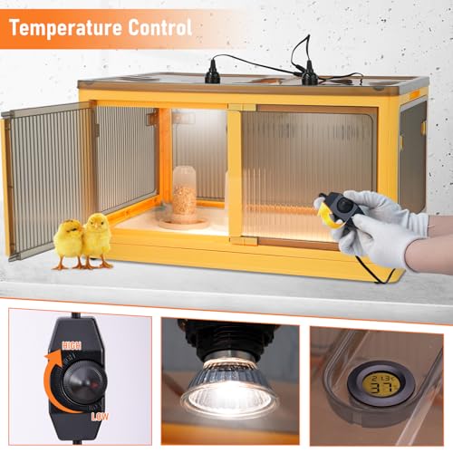 Chicken Brooder Box for Chicks Starter Kit, Larger Chicken Brooder Heater Warms up to 30 Chicks, Poultry Breeding Box Suitable for Chick Duckling Parrot Lizard (28" L x 19" W x 15" H) - size: 28.0"L x 19.0"W x 15.0"H