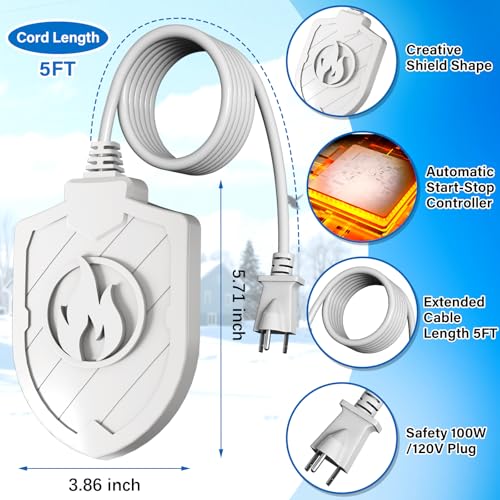 100W Bird Bath Heater, Birdbath Heaters for Outdoor Bird Bath Water Heater in Winter Submersible Thermostat Control, Heated Bird Bath Deicer for Outside Bird Chicken Poultry Livestock (White) - color: White