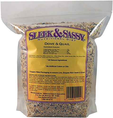 SLEEK & SASSY Dove & Quail Bird Food (4 lbs.) - size: 4 Pound (Pack of 1)