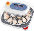 Sailnovo 24 Egg Incubators for Hatching Eggs, 360° View with 4 Modes, Blue | Automatic Temperature Control, Egg Turning, Humidity Display, Egg Candler, 360° View, 4 Smart Modes for Chicken Duck Quail