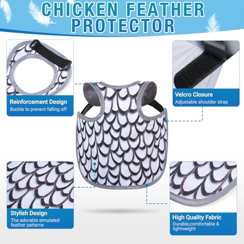 Chicken Saddle for Hens - Chicken Aprons for Hens With Adjustable Straps, Chicken Aprons & Vest Jacket for Hens - style: White Feather